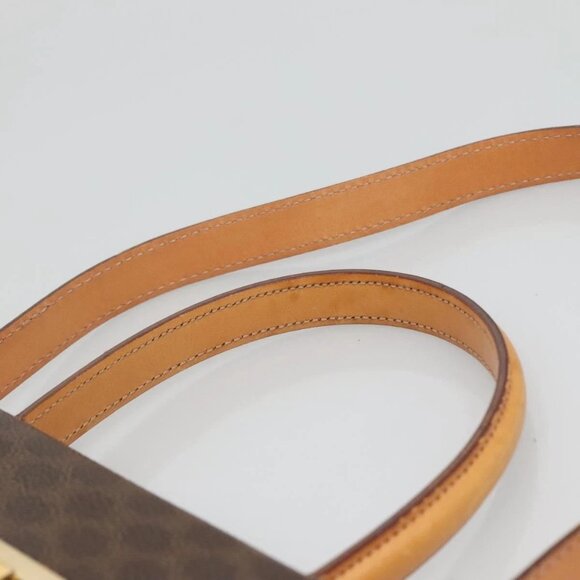 CELINE Macadam Canvas Hand Bag PVC Leather 2way Brown Gold Auth 125507 - Picture 8 of 16